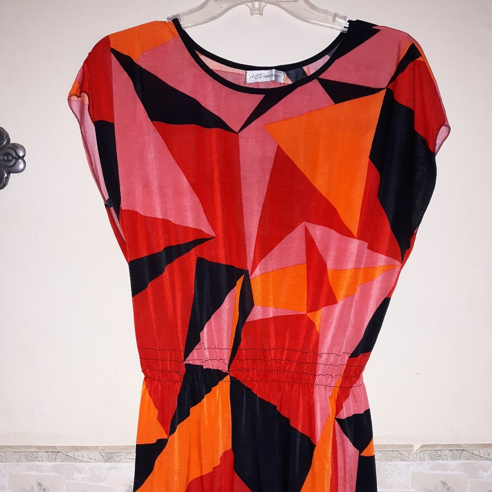 Ace Fashion Womens multi colored pattern blouse